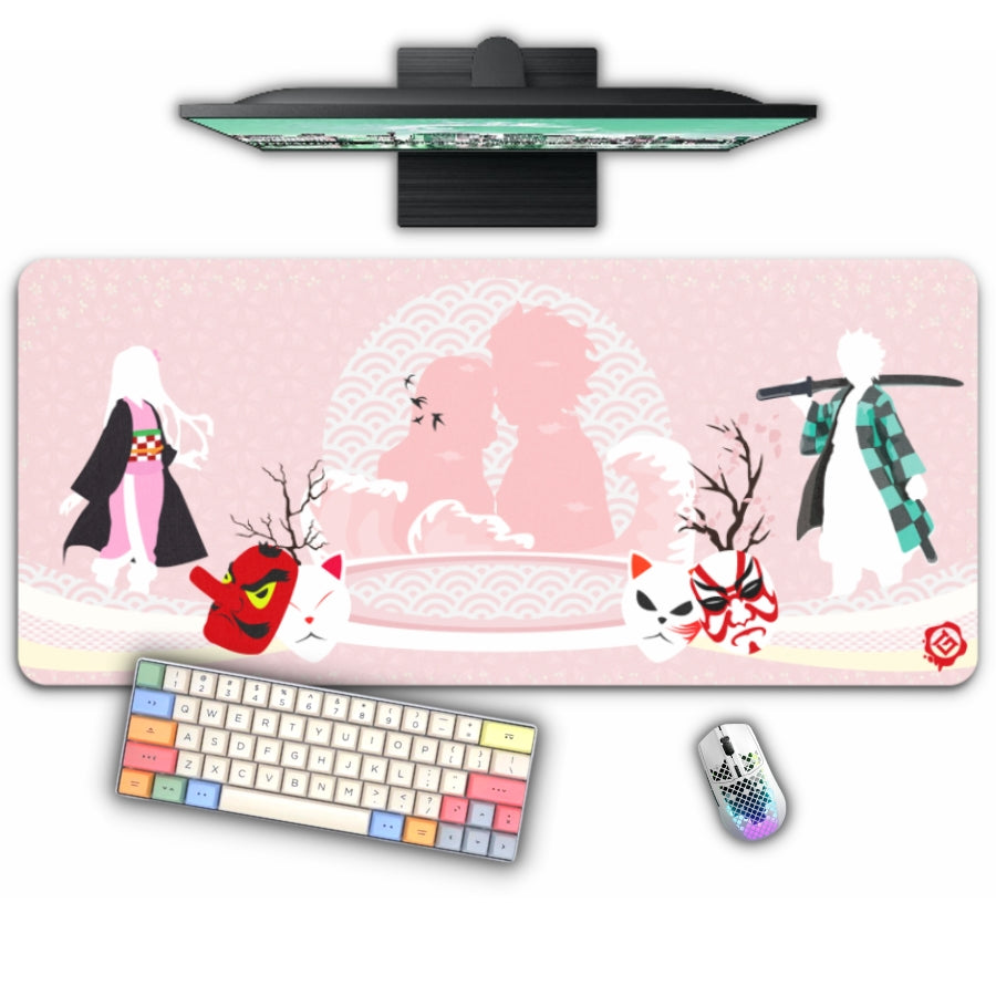 XL Anime Kimetsu no Yaiba tapis souris HD impression ordinateur Gamer  verrouillage bord tapis de souris XXL clavier PC souris tapis pour csgo  type-GMZR-012 700x300x2mm