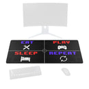 grand tapis de souris motif gamer eat sleep play 