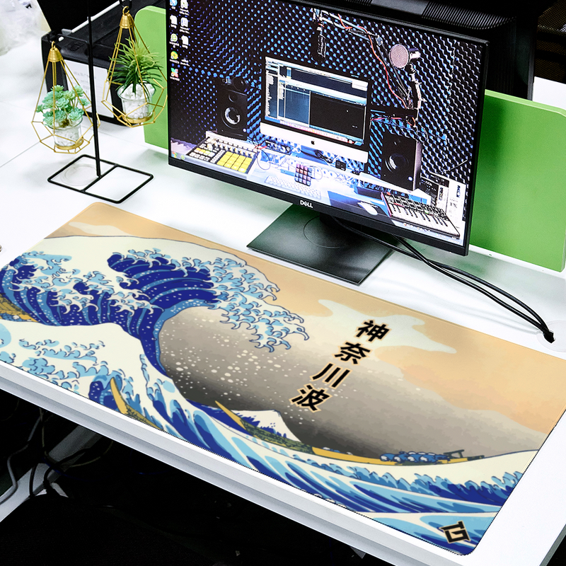 Grand Tapis de Souris Vague Japonaise Kanagawa