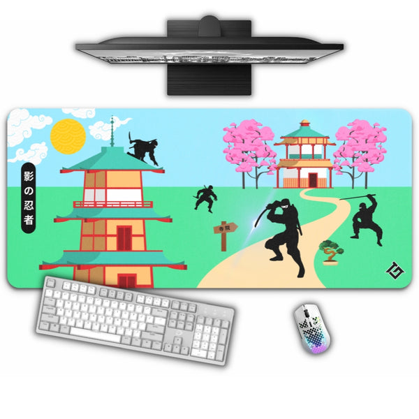 Grand tapis de souris de jeu japonais en fleur de cerisier noir et blanc XL  avec bords cousus et base en caoutchouc antidérapant102 - Cdiscount  Informatique