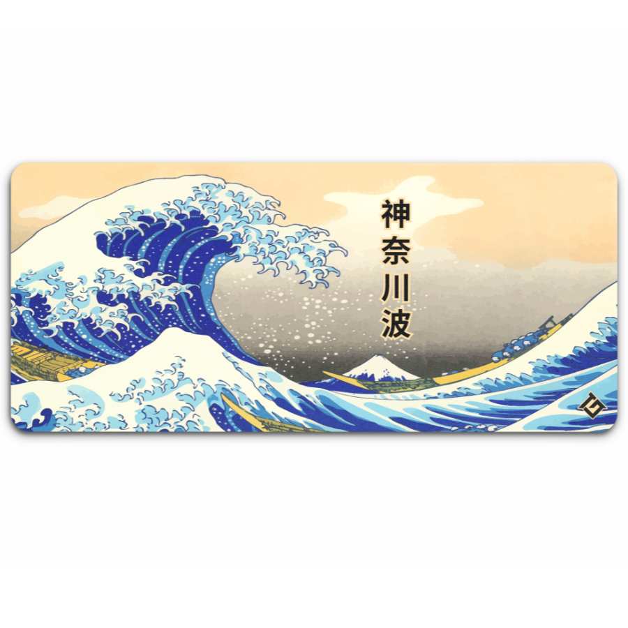 Tapis de Souris Gaming XXL 800 x 300 mm Japon Art Kanagawa Surf et Noir  Tapis de