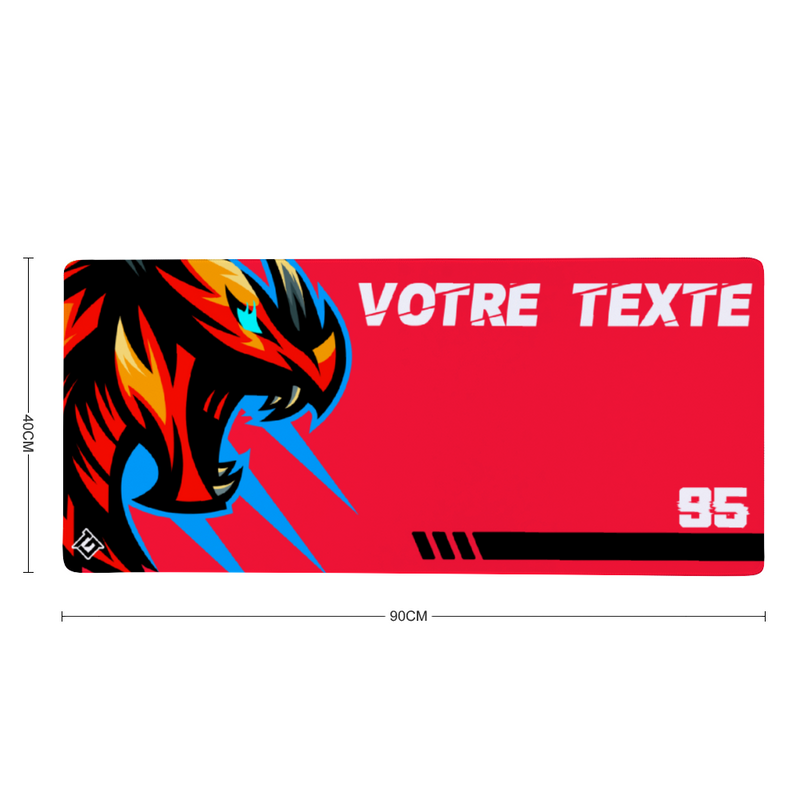 Tapis de souris gaming personnalisé grand format 90 cm x 30 cm